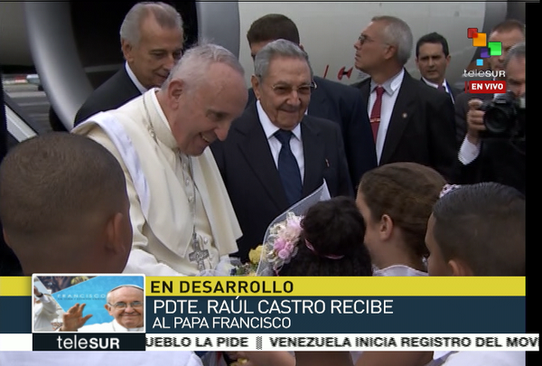 Presidente cubano Raúl Castro en recibimento del Papa Francisco Presidente cubano Raúl Castro en recibimento del Papa Francisco