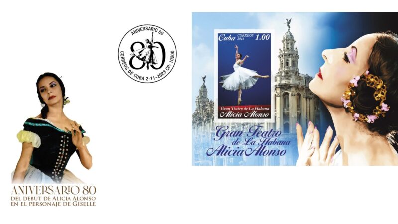 Cancellation of commemorative stamp for 80th anniversary of Alicia Alonso’s Giselle debut