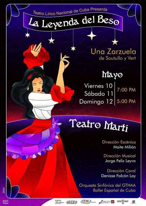 Centennial of the Zarzuela La leyenda del beso at the Martí Theater