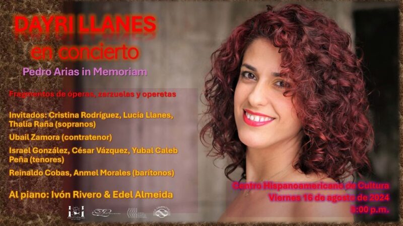 Soprano Dayri Llanes will perform at the Hispanic-American Centre of Culture
