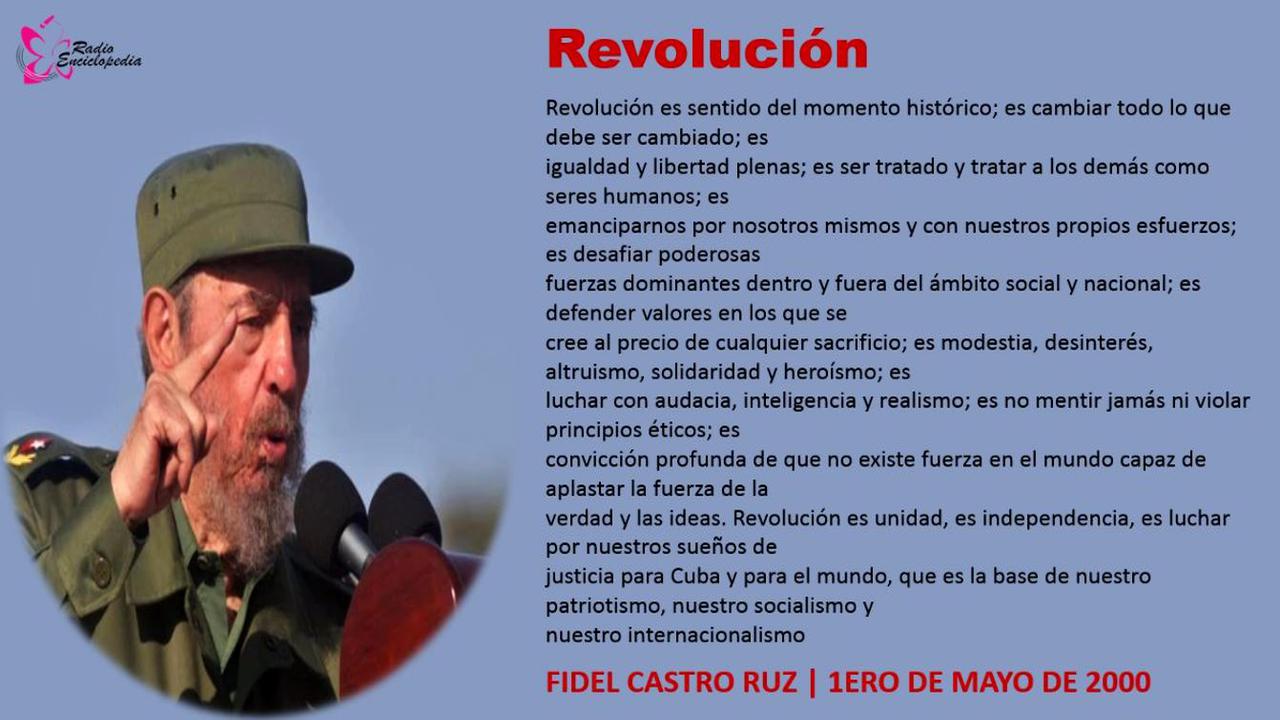 Concepto Revolución de Fidel Castro: Uno de sus más valiosos legados Foto. Teveo