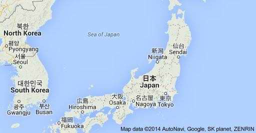 Mapa del país del sol naciente