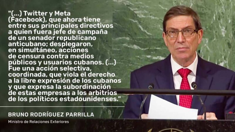 Canciller de Cuba denuncia vínculos de Twitter con Gobierno de EEUU
