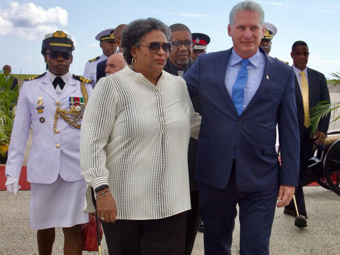 Visita presidente de Cuba a Barbados