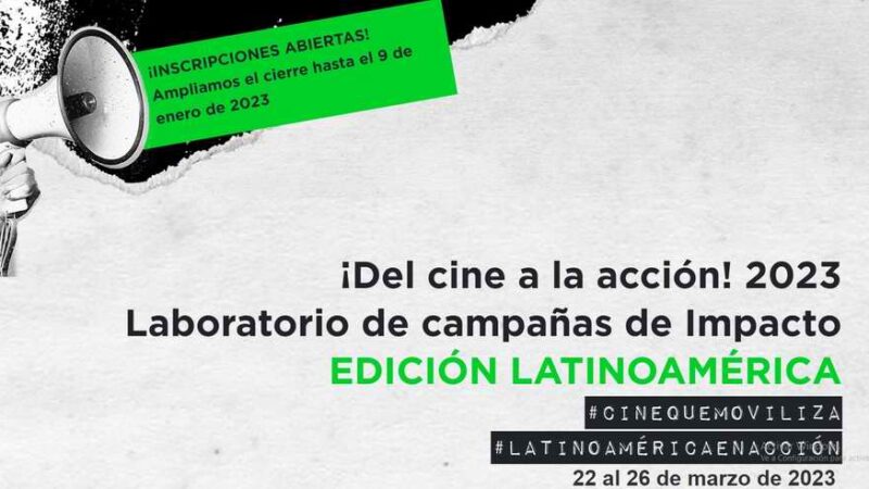 Extienden convocatoria para laboratorio de cine de impacto