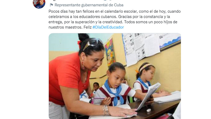 Felicita Miguel Díaz-Canel a educadores cubanos