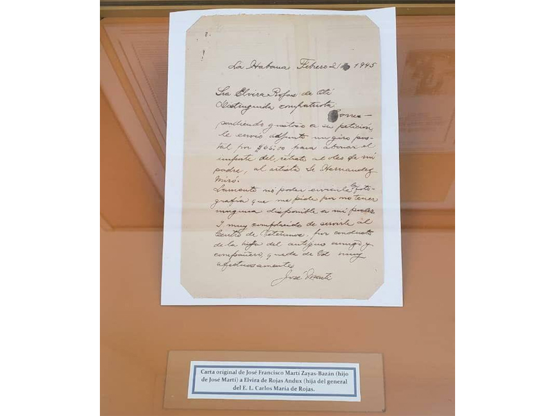 Museo de Cárdenas exhibe carta original del hijo de Martí