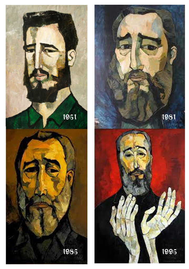 Fidel retratado por Oswaldo Guayasamín