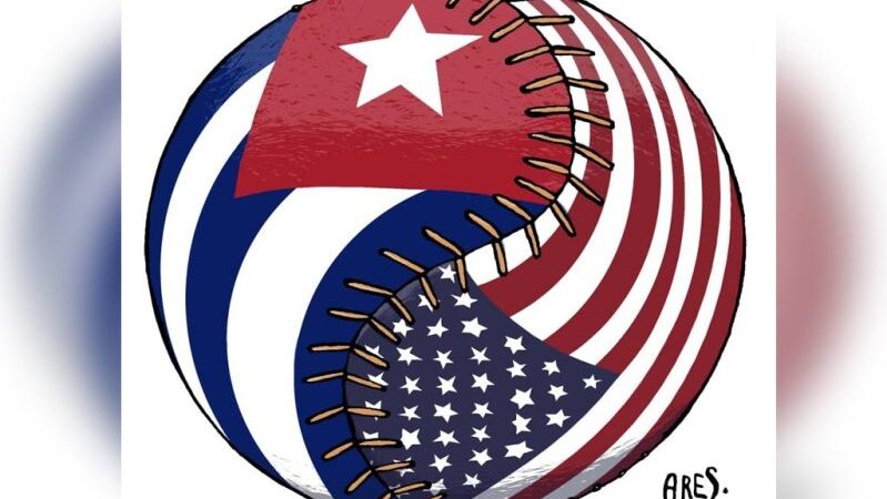 Artista Ares dedica obra al partido de béisbol entre Cuba y Estados Unidos