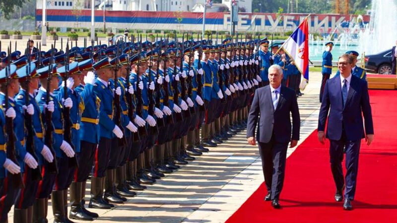 Mandatario serbio recibe a presidente Díaz-Canel