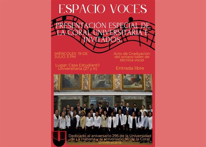 Ofrecerá este miércoles Coral Universitaria de Cuba concierto de graduación