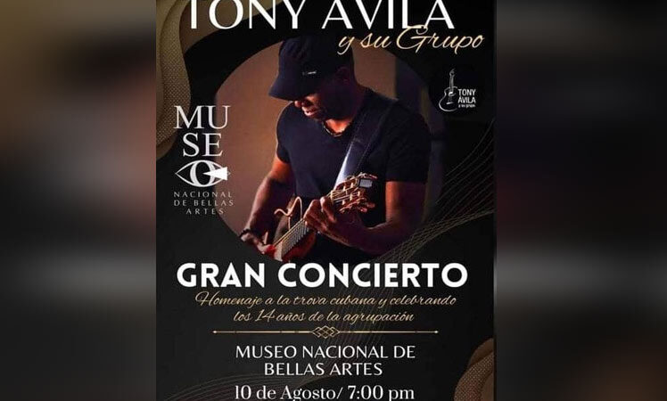 Concierto este jueves de Tony Ávila y su banda en Bellas Artes