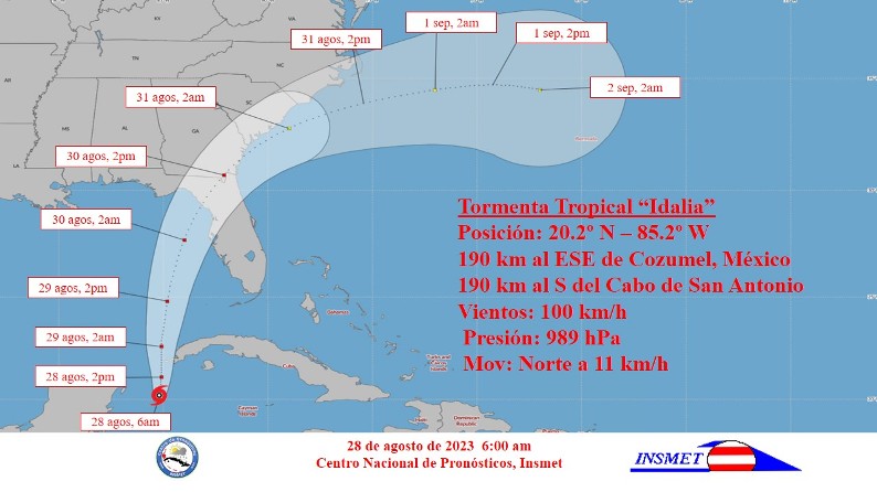 Occidente de Cuba en fase Informativa