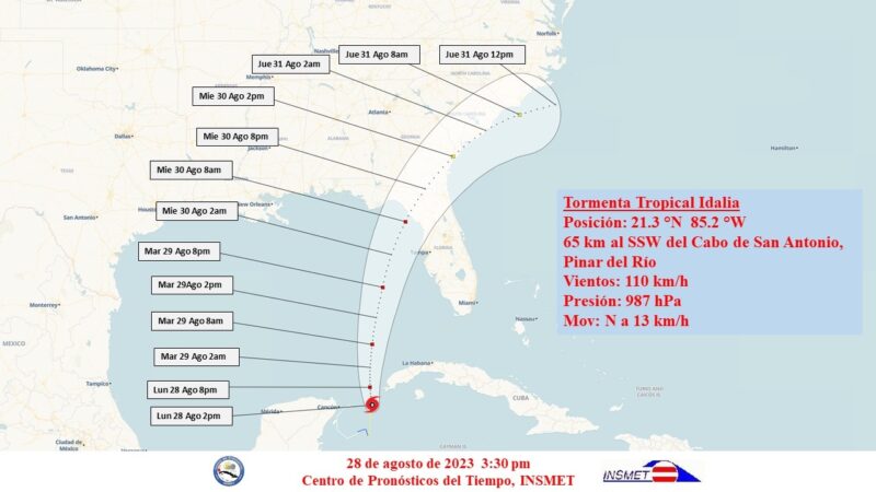 Aviso de ciclón tropical no. 9.Tormenta tropical Idalia