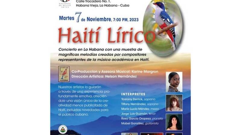 Anuncian concierto Haití Lírico en el Museo Nacional de Bellas Artes