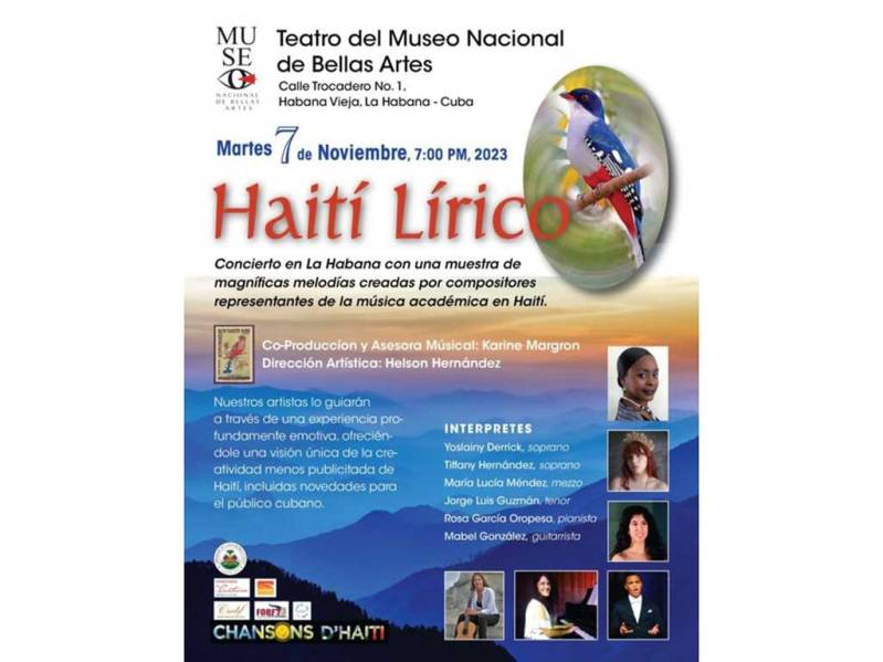Anuncian concierto Haití Lírico en el Museo Nacional de Bellas Artes