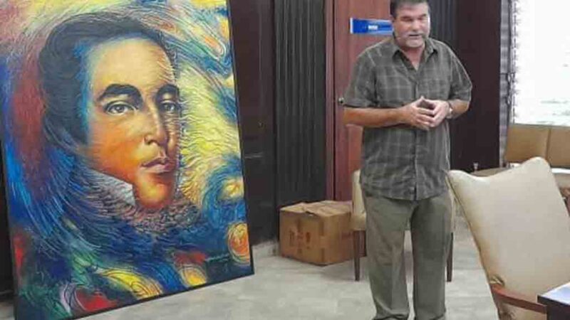 Recibe Biblioteca Nacional de Cuba retrato del poeta José María Heredia