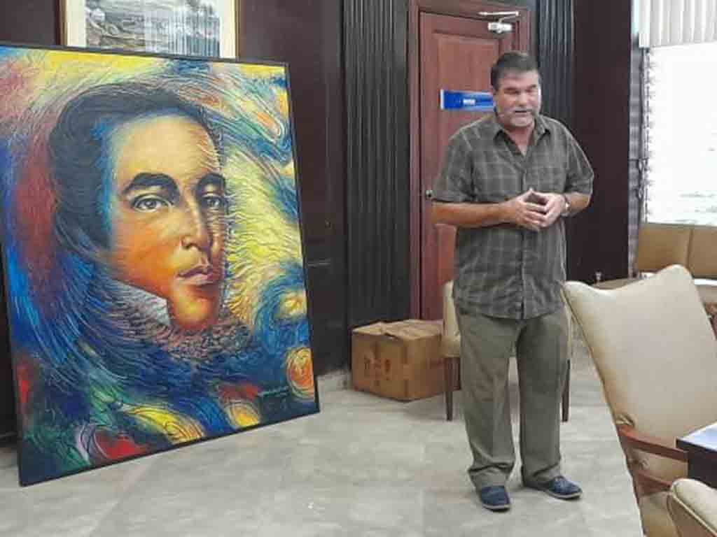 Recibe Biblioteca Nacional de Cuba retrato del poeta José María Heredia
