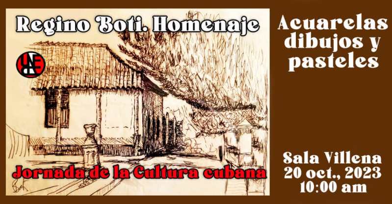 Acuarelas, dibujos y pasteles de Regino Boti en la Uneac para celebrar la cultura cubana