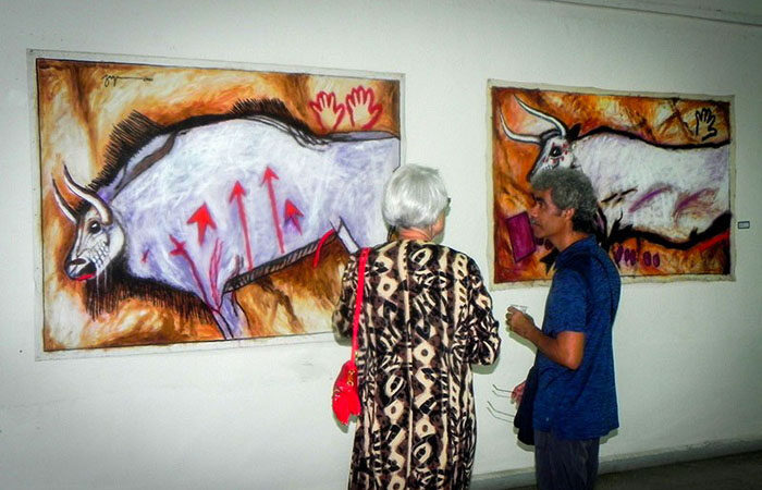 Muestran en Fiesta de la Cultura Iberoamericana Pinturas Rupestres de Rafael Zarza