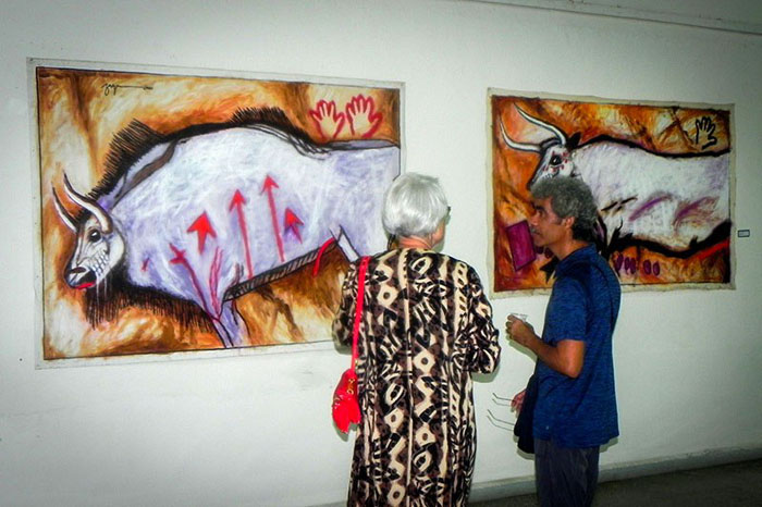Muestran en Fiesta de la Cultura Iberoamericana Pinturas Rupestres de Rafael Zarza