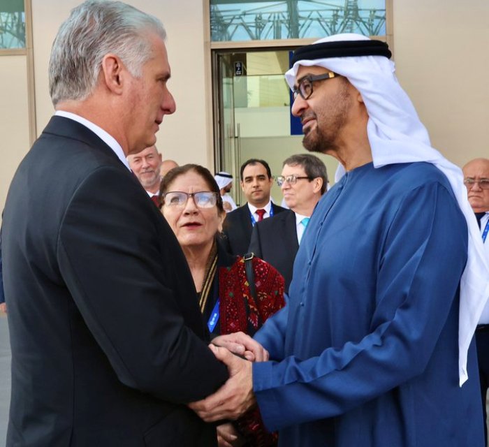 Encuentro histórico entre los presidentes de Cuba y Emiratos Árabes Unidos