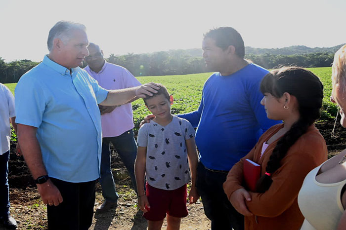 Recorre Díaz-Canel áreas agrícolas y ganaderas en el centro de Cuba