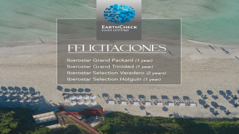 Premiados cuatro hoteles de Iberostar Cuba Hotels & Resorts con certificación EarthCheck
