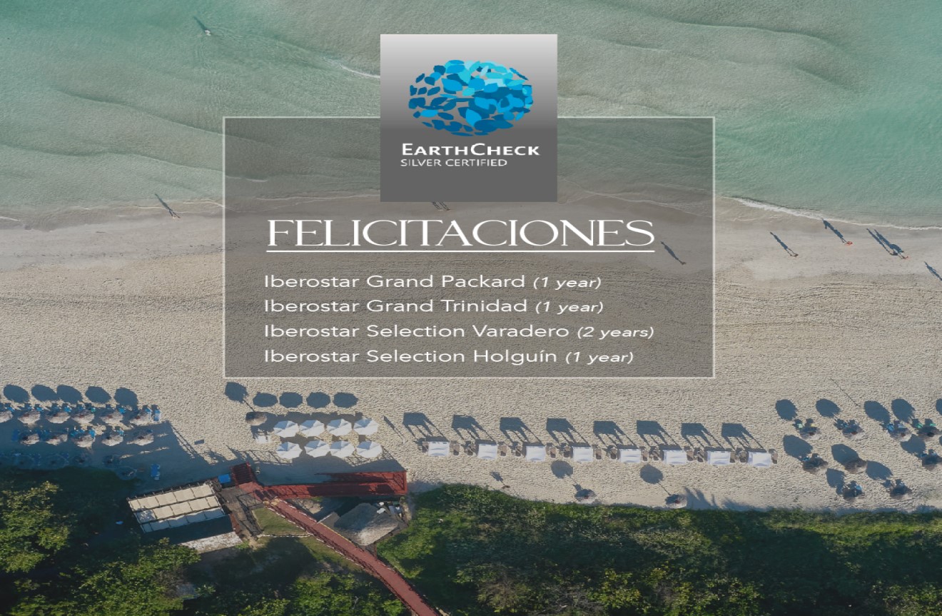 Premiados cuatro hoteles de Iberostar Cuba Hotels & Resorts con certificación EarthCheck