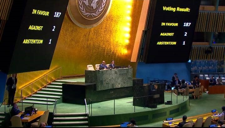 Asamblea General de ONU rechaza bloqueo a Cuba con 187 votos