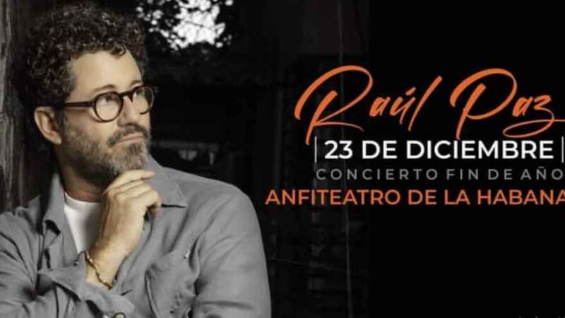 Sábado de concierto con el cantautor cubano Raúl Paz