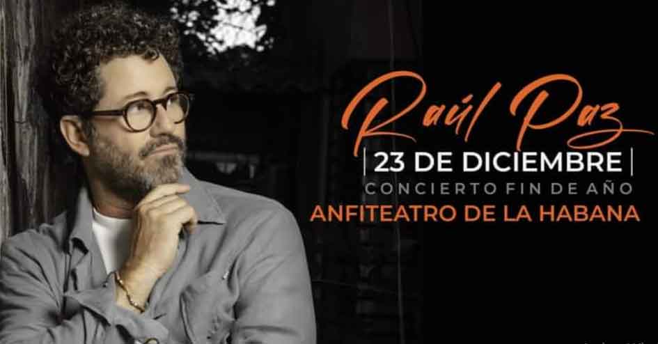 Sábado de concierto con el cantautor cubano Raúl Paz
