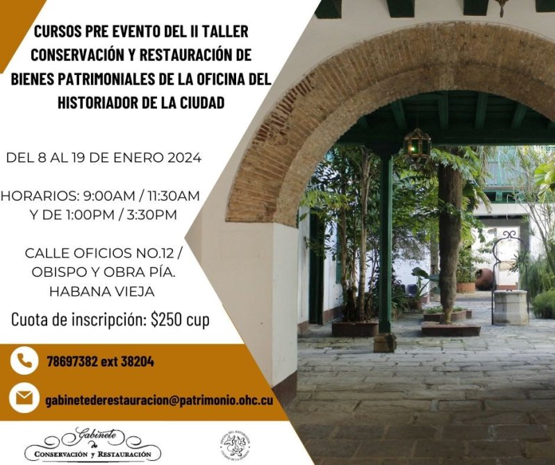 Realizarán Taller de Conservación y Restauración de Bienes Patrimoniales