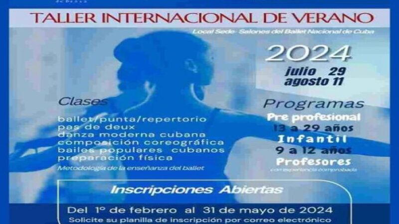 Convocan a Taller Internacional de Ballet Verano 2024