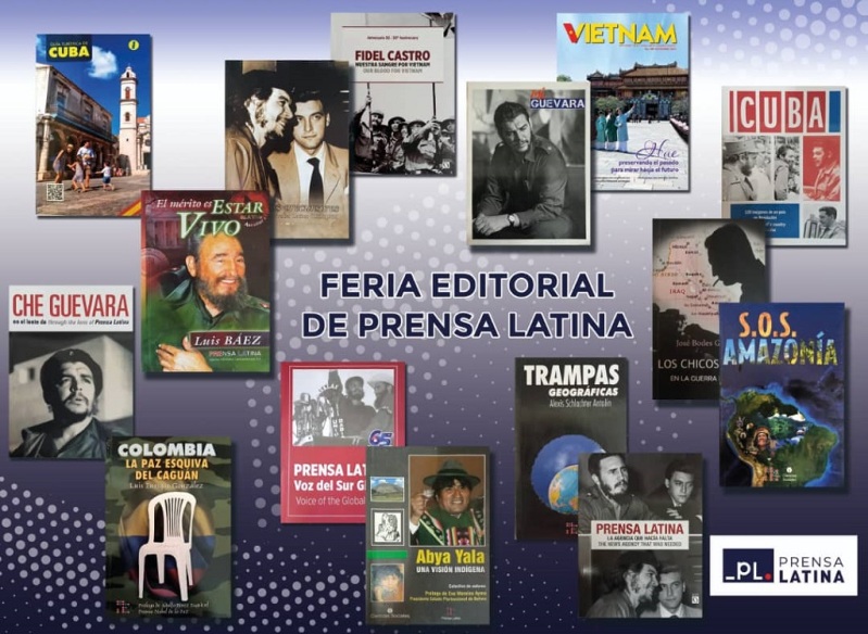 Catálogo editorial de Prensa Latina en feria habanera
