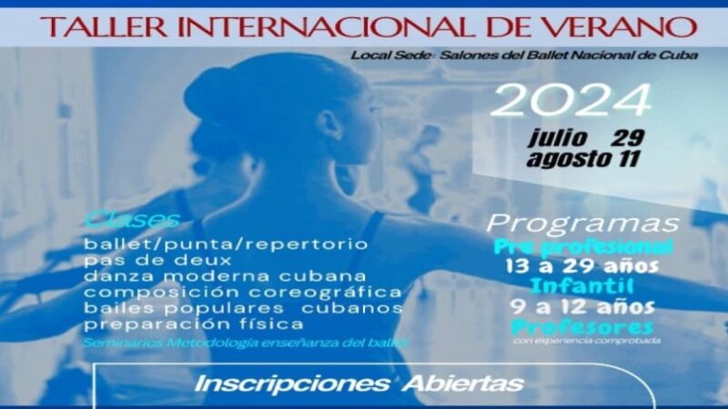 Abiertas inscripciones para Taller Internacional de Verano del Ballet Nacional de Cuba