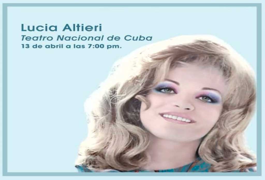 Cantante italiana Lucía Altieri en concierto de despedida de la escena