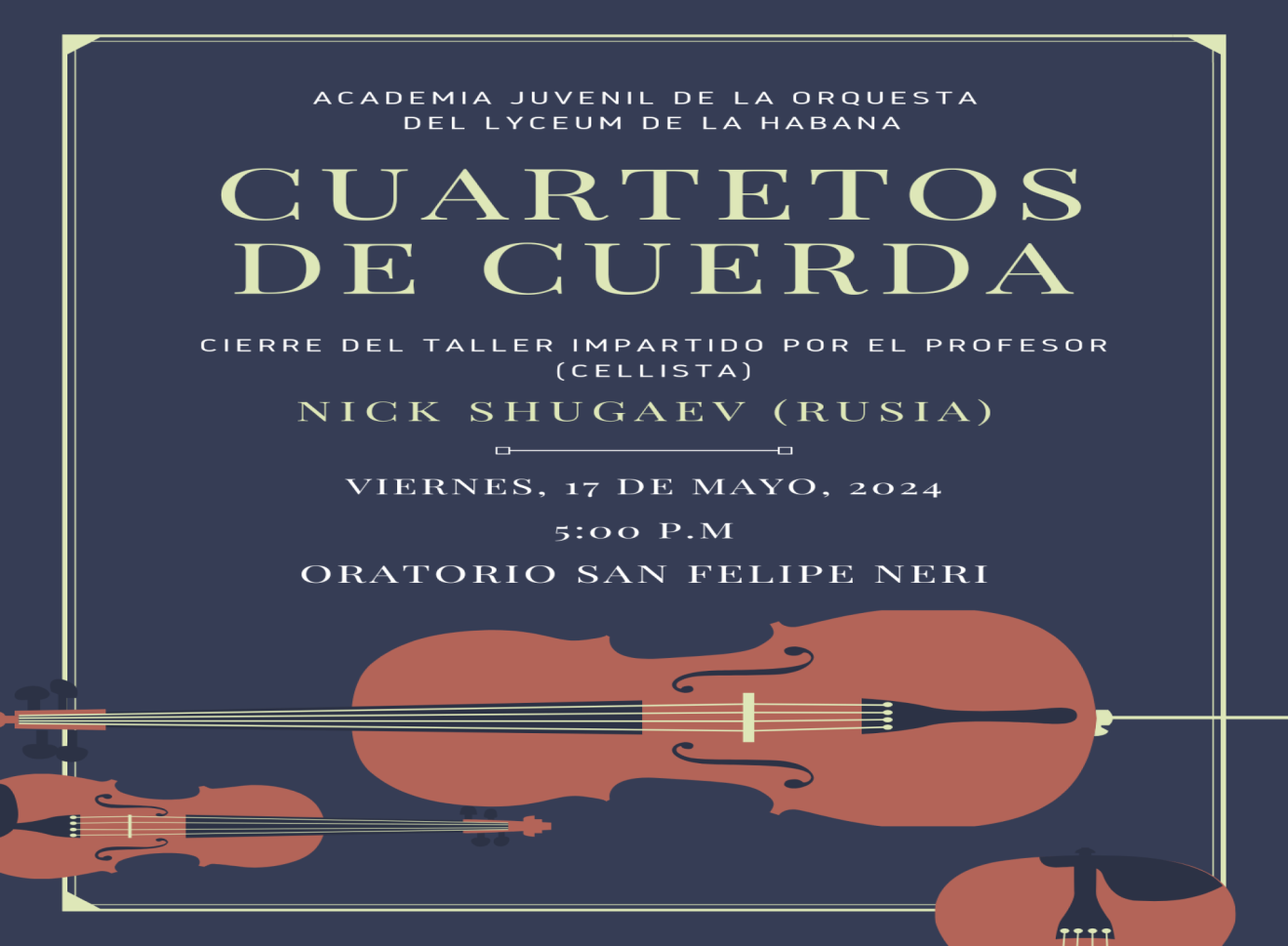 Con recital en el Lyceum Mozartiano finaliza taller impartido por cellista ruso