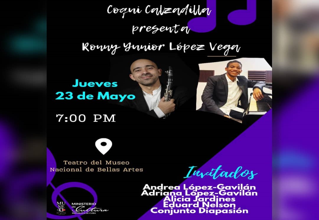 Concierto del joven talento Ronny Yunnior López Vega en Bellas Artes de La Habana