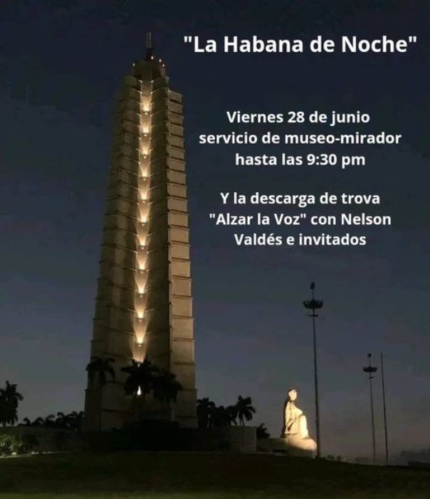 Disfrute La Habana de Noche desde el Memorial José Martí