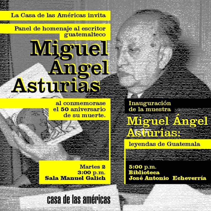 Evocan en Cuba obra del escritor guatemalteco Miguel Ángel Asturias