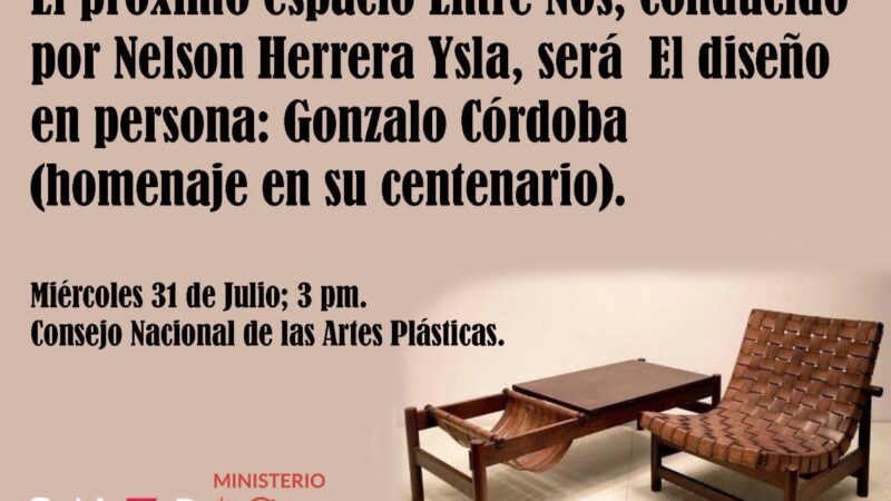 Dedican espacio Entre nos al diseñador Gonzalo Córdoba