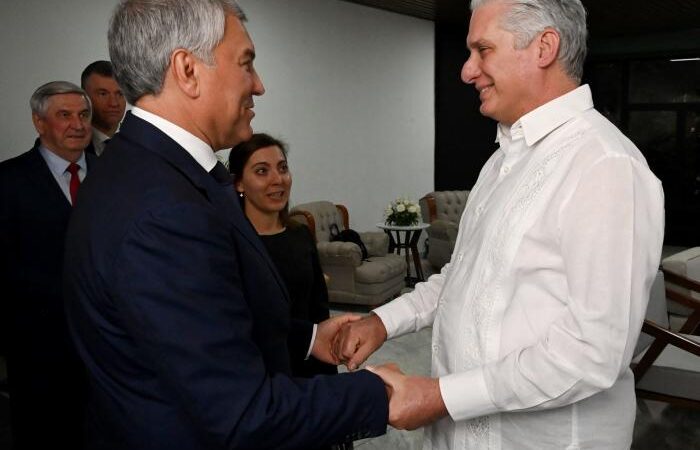 Dialogó Díaz-Canel con el Presidente de la Duma Estatal de la Asamblea Federal de Rusia