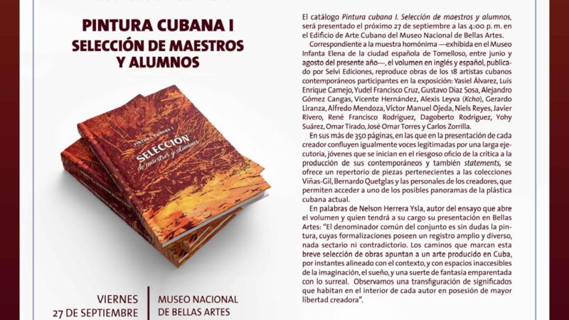 Próximamente, Catálogo Pintura cubana I. Selección de maestros y alumnos en Bellas Artes