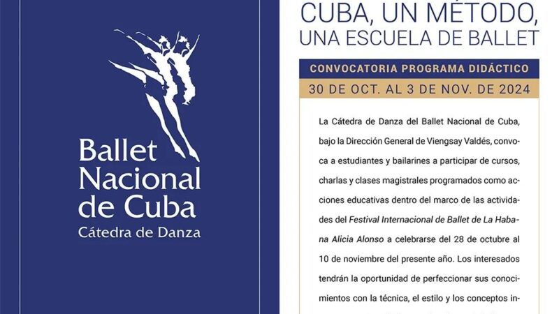 Convoca Ballet Nacional de Cuba a un Programa Didáctico
