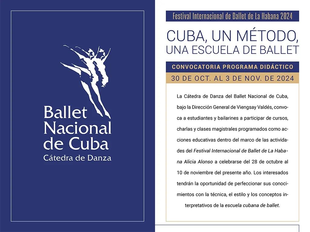 Convoca Ballet Nacional de Cuba a un Programa Didáctico