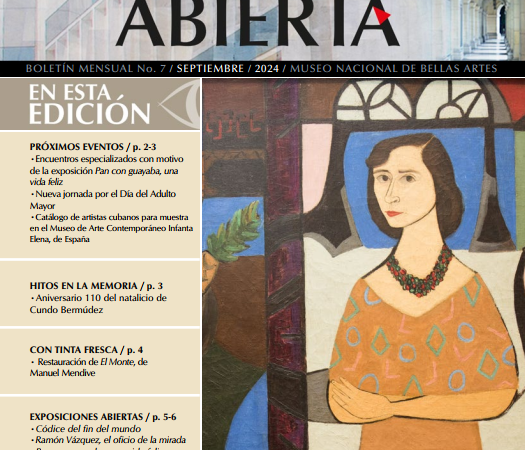 Nuevas del Museo Nacional de Bellas Artes desde su boletín La Ventana abierta