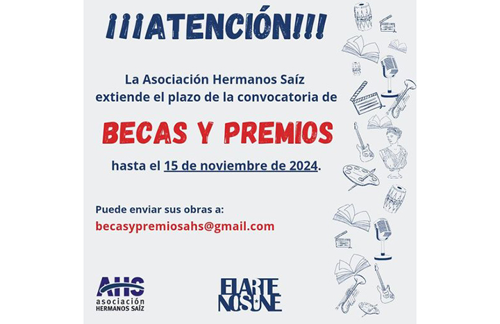 Extiende Asociación Hermanos Saíz plazo de convocatorias de sus becas y premios