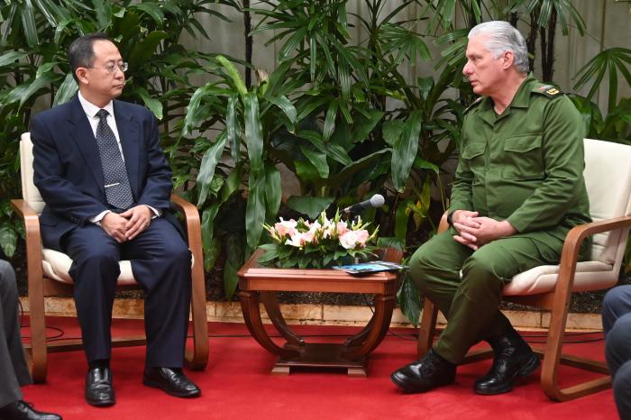 Recibe Díaz-Canel al Vicepresidente de la Agencia Nacional de Cooperación Internacional para el Desarrollo de China