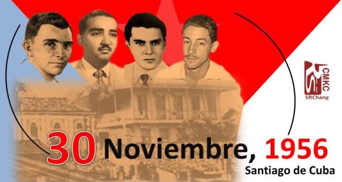 Santiago de Cuba de verde olivo con brazaletes rojo y negro